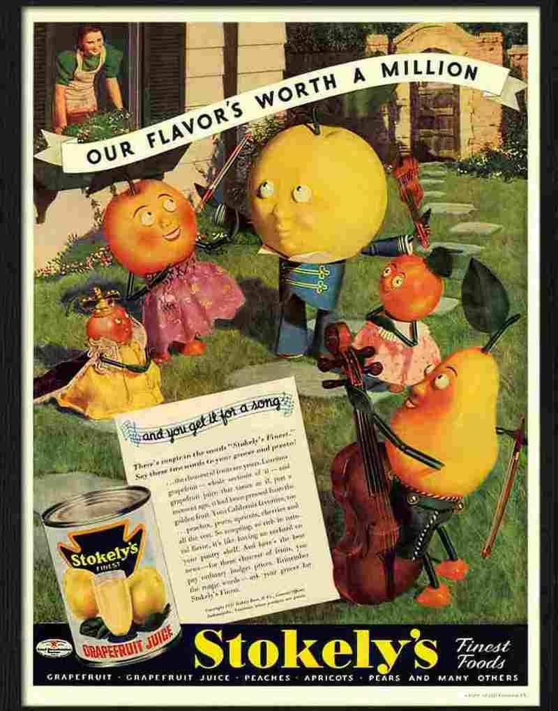7 stokelys fruit juice Advert A4 Photo Print