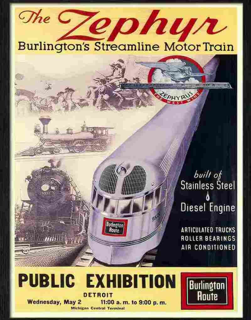 7 zephyr railway train poster 1940s Advert A4 Photo Print