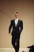 701002 Alexander McQueen, Blue Suit A4 Photo Print