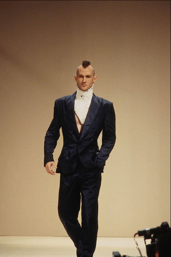 701002 Alexander McQueen, Blue Suit A4 Photo Print