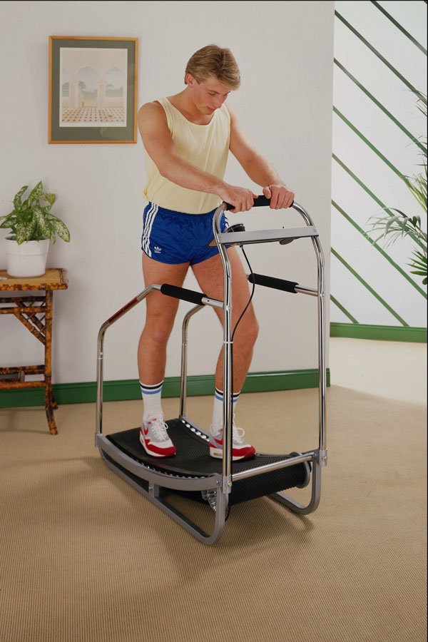701017 Man On Exercise Treadmill A4 Photo Print
