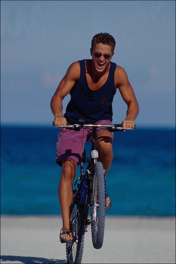 701026 Beach Cycle A4 Photo Print