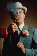 701090 Dignified Man Lighting A Cigar A4 Photo Print
