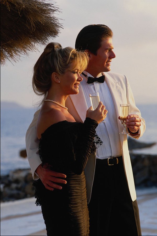 702012 Couple Drinking Champagne At Sunset, Lanzarote, Spain A4 Photo Print