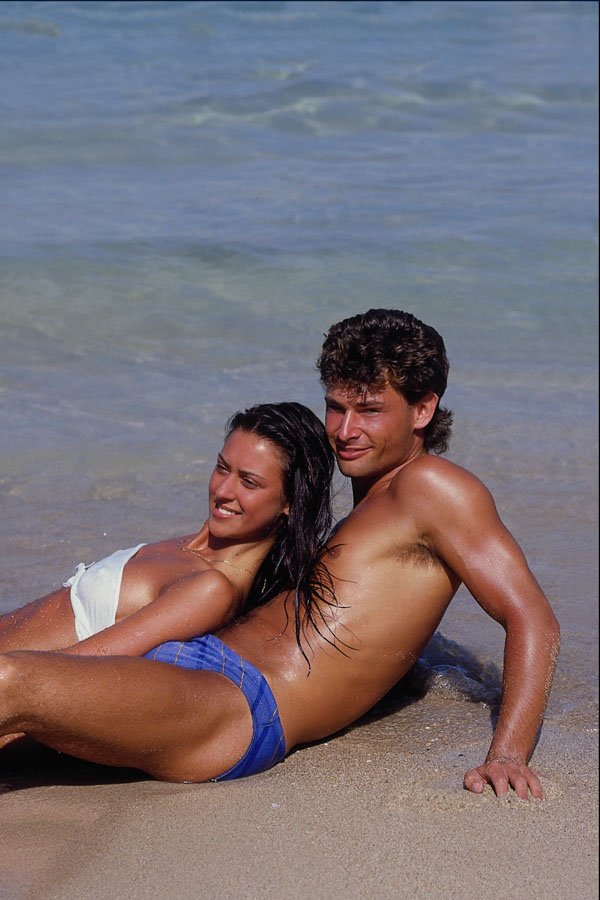 702026 Couple On Beach, Ibiza, Spain A4 Photo Print