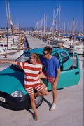 702032 Couple And Hired Car, Puerto Pollensa, Majorca, Spain A4 Photo Print