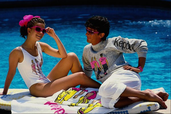 702044 Couple By The Pool A4 Photo Print