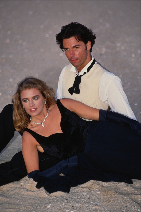 702048 Jon And Helen In Evening Clothes On The Beach A4 Photo Print