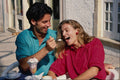 702049 Jon And Helen Eating Ice Cream At A Street Cafe A4 Photo Print