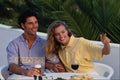 702056 Jon And Helen Sitting At A Cafe With Drinks A4 Photo Print
