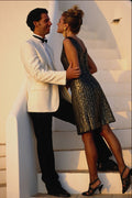 702057 Jon And Helen In Evening Clothes On White Staircase A4 Photo Print