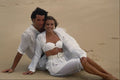 702058 Jon And Helen In White Summer Clothes At The Beach A4 Photo Print