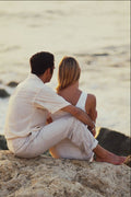 702069 Lovers Watching The Sea A4 Photo Print