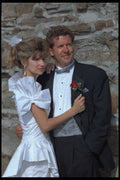 702088 Bride And Groom Against A Stone Wall A4 Photo Print