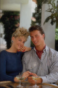 702099 Caroline And Mark Drinking Champagne On Villa Patio A4 Photo Print
