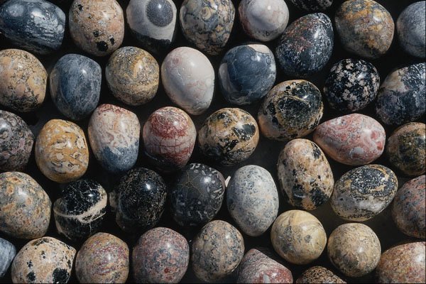 703006 Carved Mineral Eggs A4 Photo Print