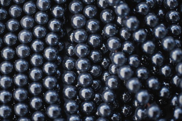 703007 Hematite Beads On Strings A4 Photo Print