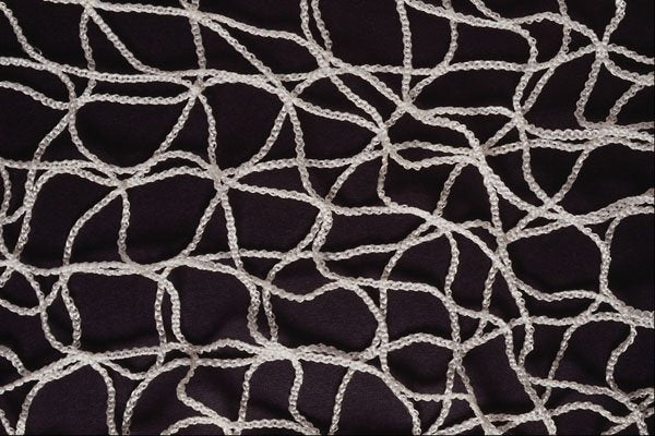 703052 White String On Black Background A4 Photo Print