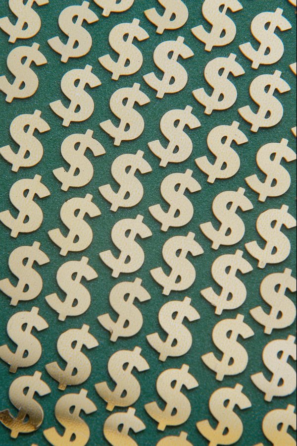 703058 Gold Dollar Signs A4 Photo Print