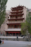 705021 Pavilion Housing The Great Buddha, Mogao Caves, China A4 Photo Print