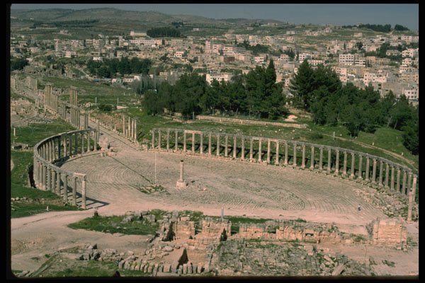 705049 Oval Piazza, Ancient Decapolis City Jarash, Jordan A4 Photo Print