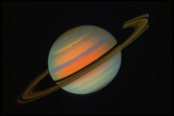 706040 Color Enhanced Image Of Saturn, Courtesy NASA A4 Photo Print