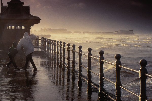 708000 Storm, Blackpool Promenade A4 Photo Print