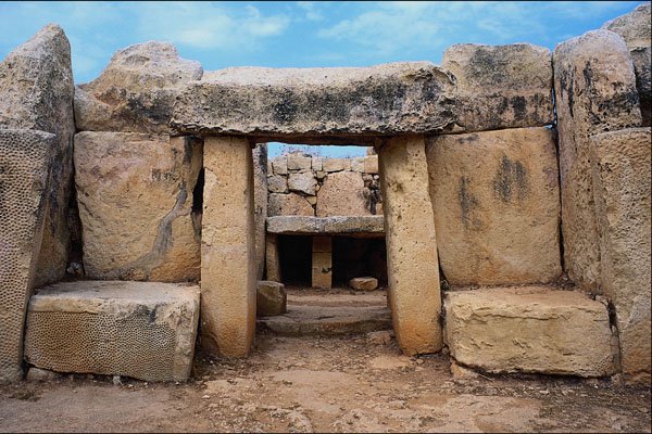 708021 Mnajdra, Megalithic Temple, Circa 3000 B.C., Qrendi A4 Photo Print