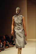 709003 Alexander McQueen, Gray Raw Silk Dress And Mask A4 Photo Print