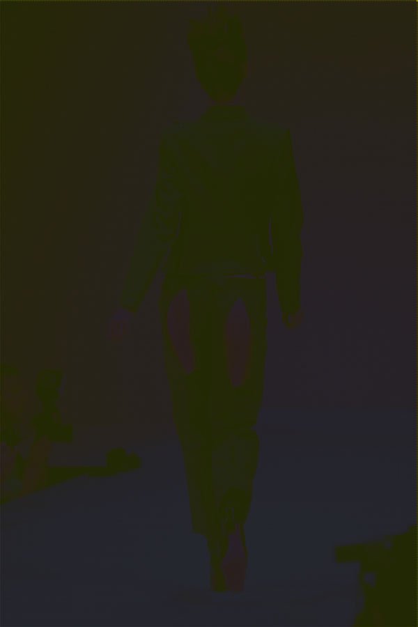709008 Alexander McQueen, Black Suit With Slits In Pants A4 Photo Print
