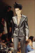 709009 Alexander McQueen, Leather Jacket With Silk Pants A4 Photo Print