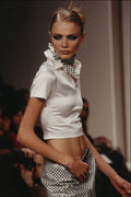 709025 Roland Klein, White Top With Checkered Skirt A4 Photo Print