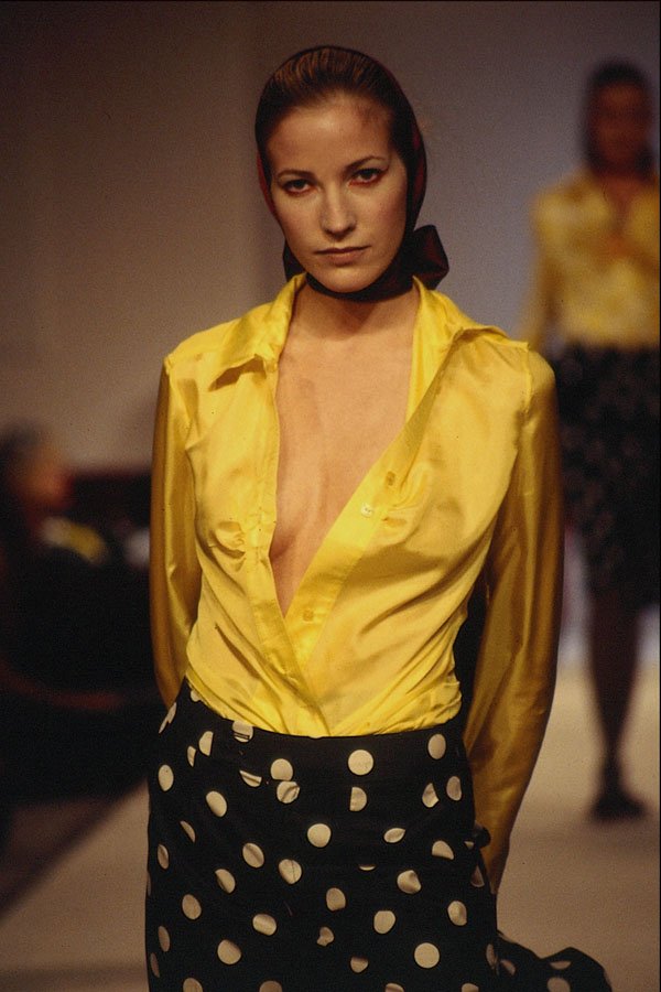 709029 Sonnetac Mulligan, Yellow Blouse, Polka Dot Skirt A4 Photo Print