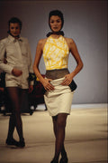 709030 Sonnetac Mulligan, Yellow And White Halter top With Skirt A4 Photo Print