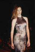 709035 Edina Ronay, Patterned Satin Dress A4 Photo Print