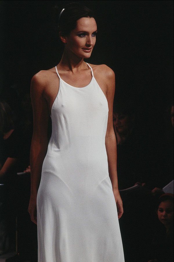 709039 Betty Jackson, White Summer Dress A4 Photo Print