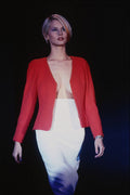 709045 Amanda Wakeley, Red Jacket And White Skirt A4 Photo Print