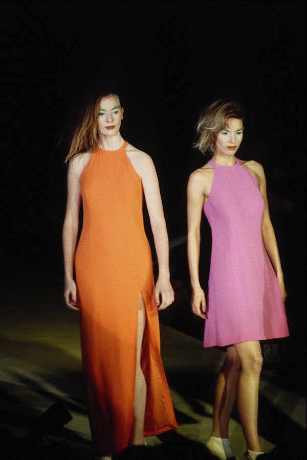 709056 Edina Ronay, Orange And Pink Dresses A4 Photo Print