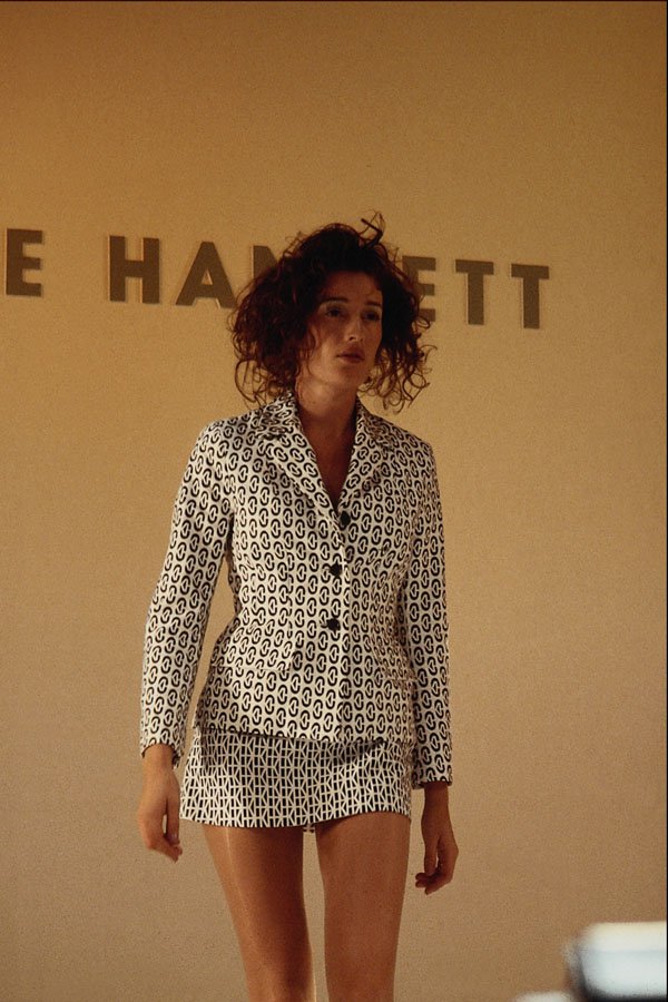 709058 Katharine Hamnett, Black And White Suit A4 Photo Print