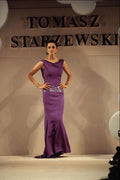 709060 Tomasz Starzewski, Purple Evening Dress A4 Photo Print