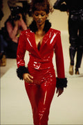 709062 Red Outfit With Black Cuffs And Collar A4 Photo Print