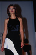 709078 Female Wearing Black Satin Sleeveless Top And Long Skirt A4 Photo Print