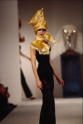 709095 Philip Treacy, Yellow Satin Wrap Hat A4 Photo Print