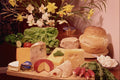 710003 Cheeses, With Radishes, Lettuce, Bread, And Daffodils A4 Photo Print