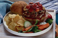 710011 Burger And Chips A4 Photo Print