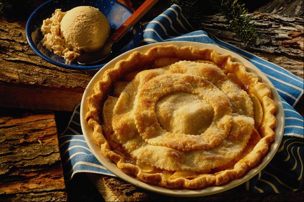 710037 Peach Pie, Vanilla Ice Cream A4 Photo Print