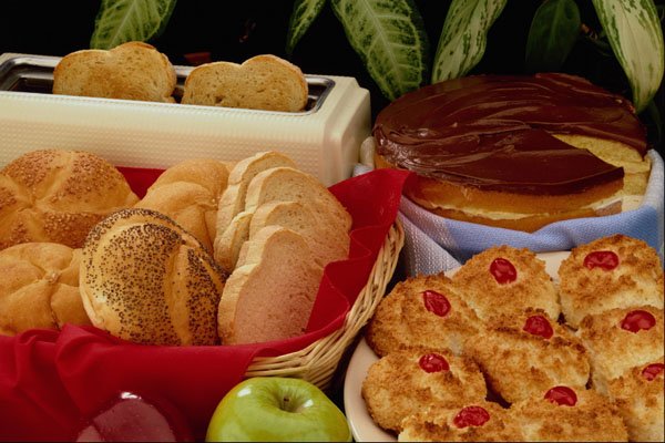710054 Breads, Rolls, Cream Pie, Macaroons And Props A4 Photo Print