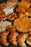 710071 Croissants And Platina Bread With Seafood Salad And Cheeses A4 Photo Print