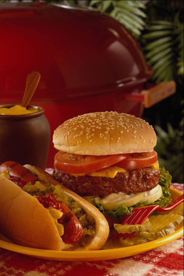 710075 Hot Dog And Hamburger A4 Photo Print