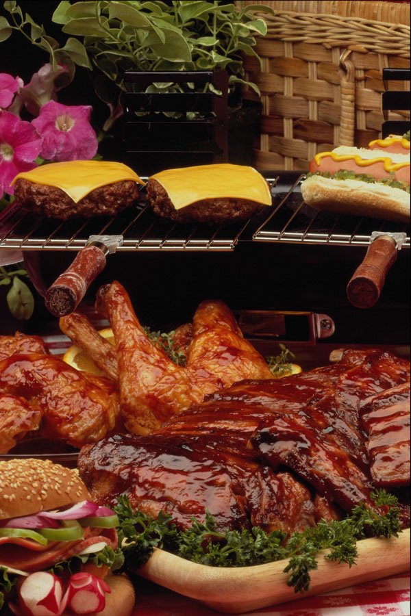 710078 Spareribs, Chicken, Wieners And Burgers A4 Photo Print